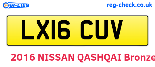 LX16CUV are the vehicle registration plates.