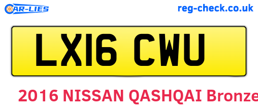 LX16CWU are the vehicle registration plates.