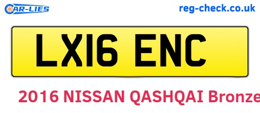 LX16ENC are the vehicle registration plates.
