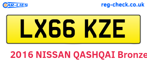 LX66KZE are the vehicle registration plates.