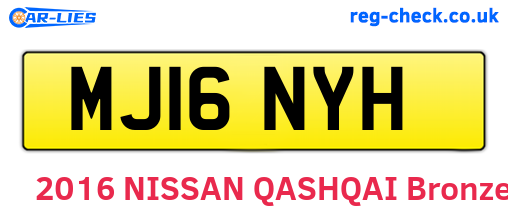 MJ16NYH are the vehicle registration plates.
