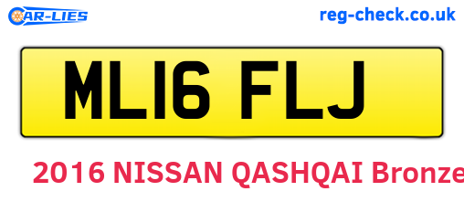 ML16FLJ are the vehicle registration plates.