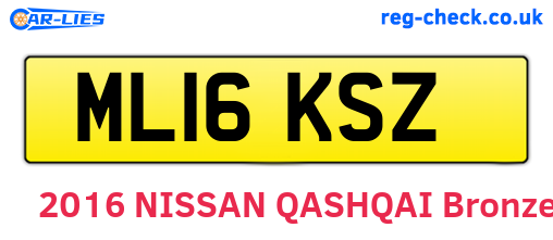 ML16KSZ are the vehicle registration plates.