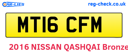 MT16CFM are the vehicle registration plates.
