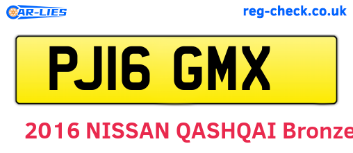 PJ16GMX are the vehicle registration plates.