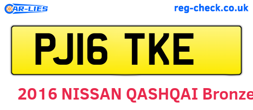 PJ16TKE are the vehicle registration plates.