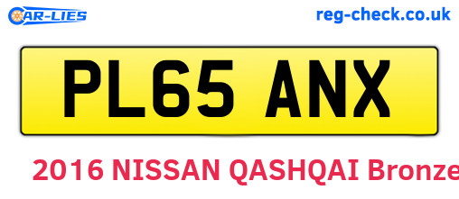 PL65ANX are the vehicle registration plates.
