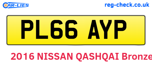 PL66AYP are the vehicle registration plates.