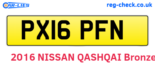 PX16PFN are the vehicle registration plates.