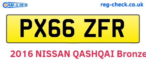PX66ZFR are the vehicle registration plates.
