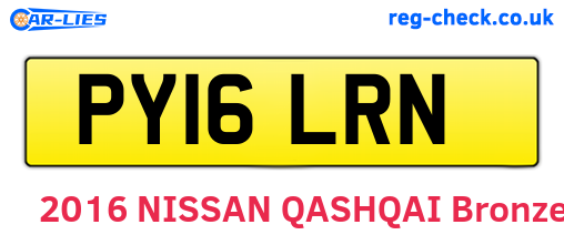 PY16LRN are the vehicle registration plates.