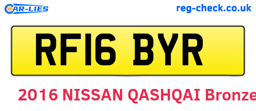 RF16BYR are the vehicle registration plates.