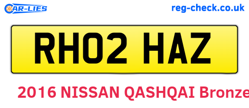 RH02HAZ are the vehicle registration plates.