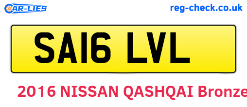 SA16LVL are the vehicle registration plates.