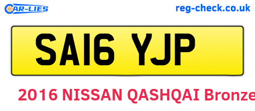 SA16YJP are the vehicle registration plates.