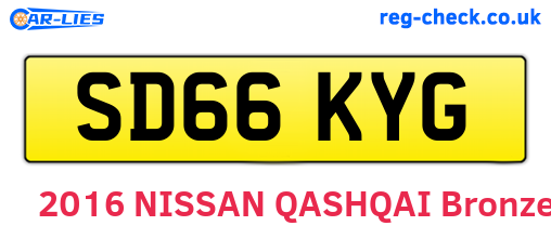 SD66KYG are the vehicle registration plates.
