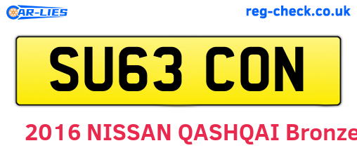 SU63CON are the vehicle registration plates.