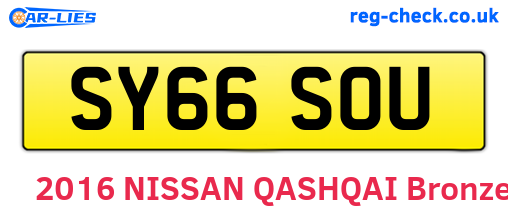 SY66SOU are the vehicle registration plates.