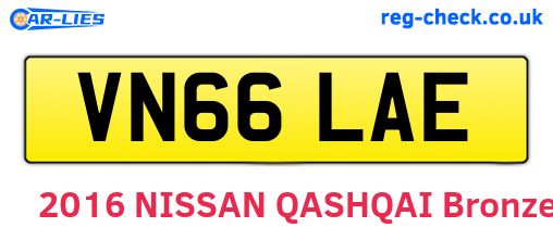 VN66LAE are the vehicle registration plates.