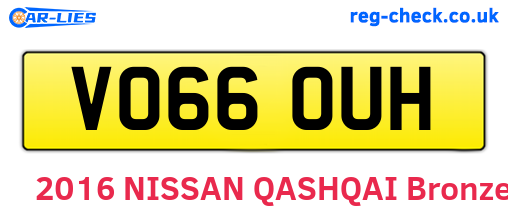 VO66OUH are the vehicle registration plates.