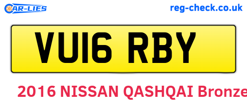 VU16RBY are the vehicle registration plates.