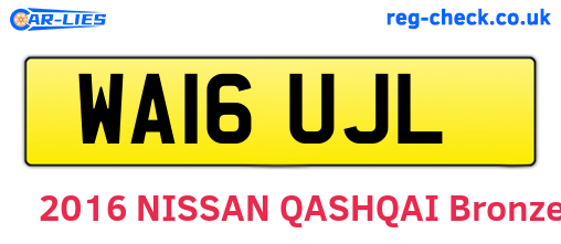 WA16UJL are the vehicle registration plates.
