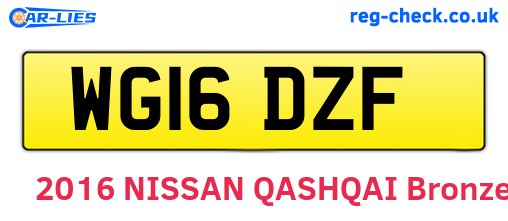 WG16DZF are the vehicle registration plates.