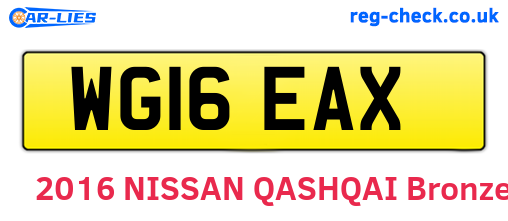 WG16EAX are the vehicle registration plates.