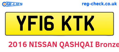 YF16KTK are the vehicle registration plates.