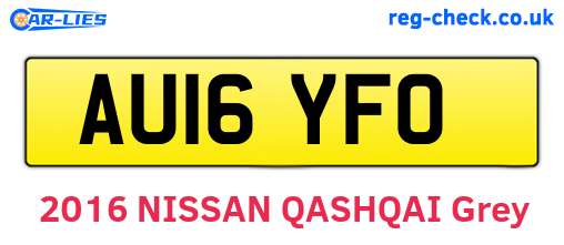 AU16YFO are the vehicle registration plates.