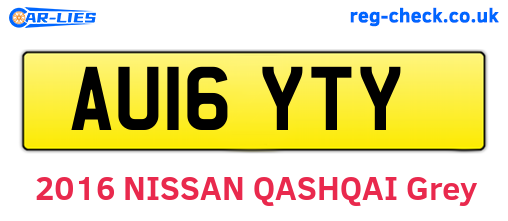 AU16YTY are the vehicle registration plates.