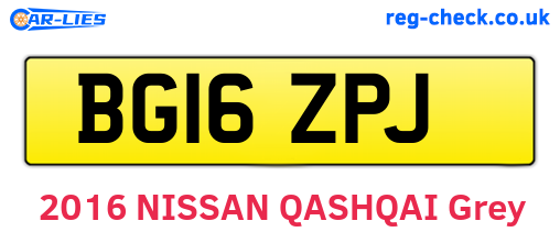 BG16ZPJ are the vehicle registration plates.