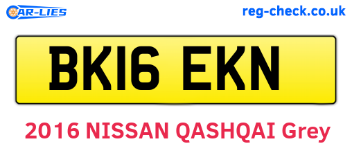 BK16EKN are the vehicle registration plates.
