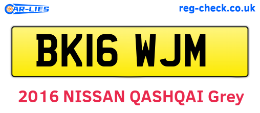 BK16WJM are the vehicle registration plates.