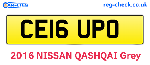 CE16UPO are the vehicle registration plates.