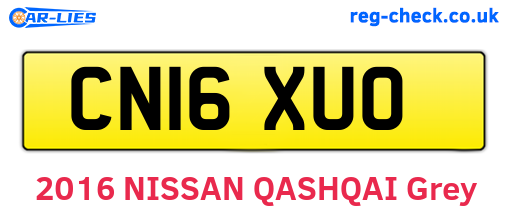 CN16XUO are the vehicle registration plates.
