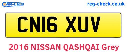 CN16XUV are the vehicle registration plates.