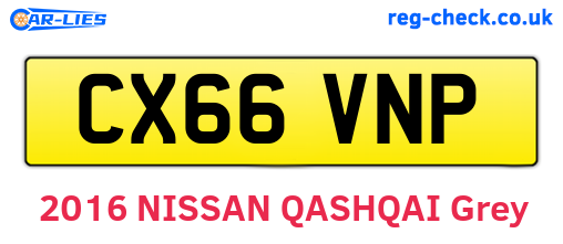CX66VNP are the vehicle registration plates.