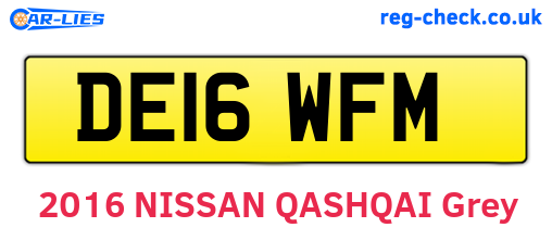DE16WFM are the vehicle registration plates.