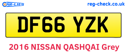 DF66YZK are the vehicle registration plates.
