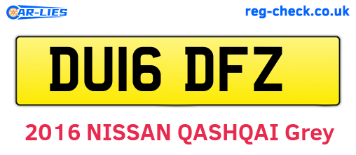 DU16DFZ are the vehicle registration plates.