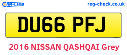 DU66PFJ are the vehicle registration plates.