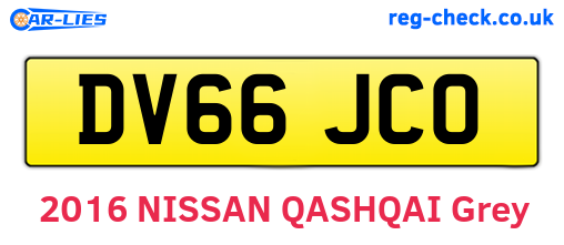DV66JCO are the vehicle registration plates.