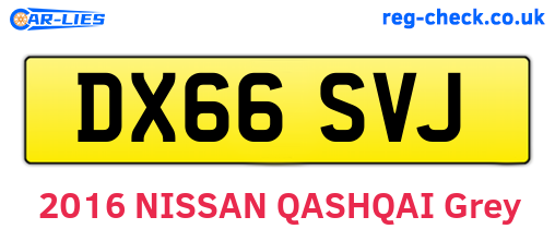 DX66SVJ are the vehicle registration plates.