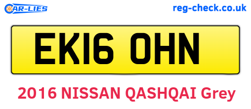 EK16OHN are the vehicle registration plates.