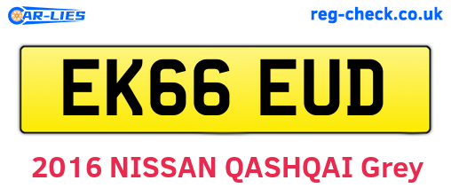 EK66EUD are the vehicle registration plates.