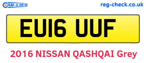 EU16UUF are the vehicle registration plates.