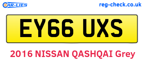 EY66UXS are the vehicle registration plates.