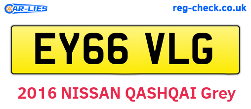 EY66VLG are the vehicle registration plates.