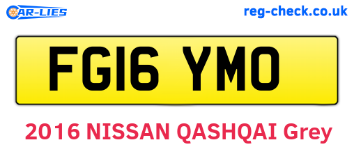 FG16YMO are the vehicle registration plates.